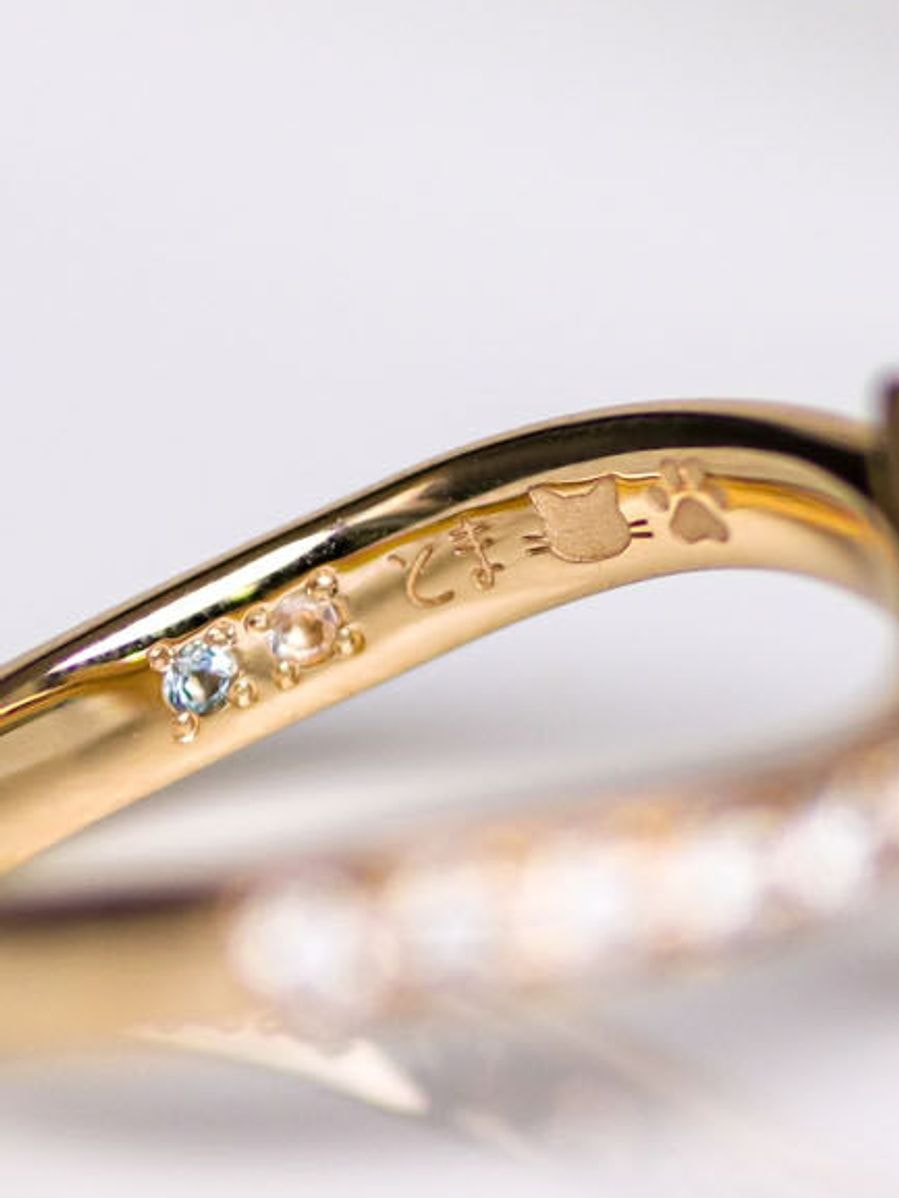 ミサ猫リングオーダー 222 deux cent vingtーdeux 猫 リング 指輪 ダイヤ パヴェ